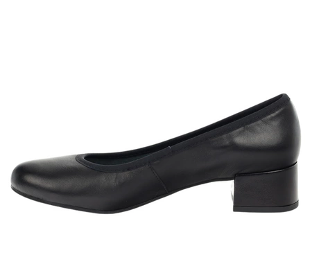 Komfortowe czółenka skórzane na wygodnym obcasie RYŁKO