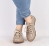 Skórzane półbuty damskie szyte komfortowe beżowe Helios model 408