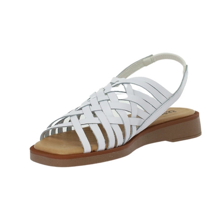 Hiszpańskie białe sandały płaskie plecione El Pimpi - Made in Spain