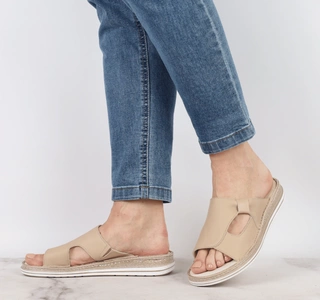 Skórzane klapki damskie wygodne i eleganckie Helios model 126