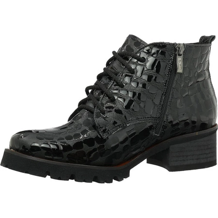 Półbuty skórzane damskie botki płaskie czarne Gino Fabiani