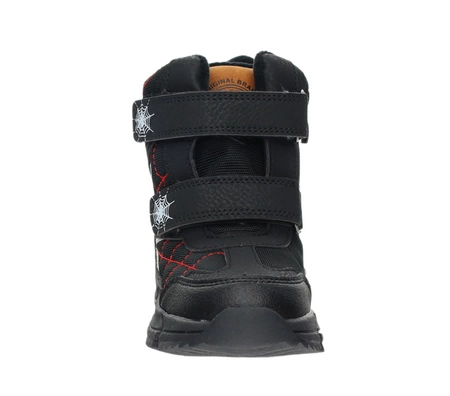Buty zimowe chłopięce na rzepy ciepłe i wytrzymałe Spidermen American Club