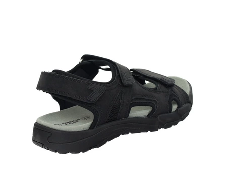 Czarne sandały męskie sportowe na rzepy wytrzymałe American Club