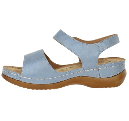 Zdrowotne sandały damskie regulowane na rzepy eleganckie i sportowe Jezzi