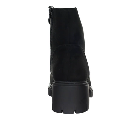 Czarne zamszowe ciepłe botki zimowe damskie rokowe Jezzi
