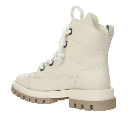 Skórzane trapery damskie ocieplane Polskie Gino Fabiani