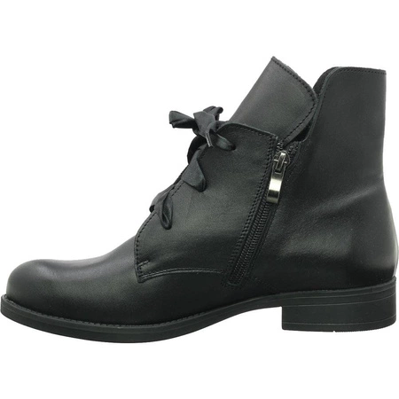 Botki czarne płaskie skórzane damskie Gino Fabiani