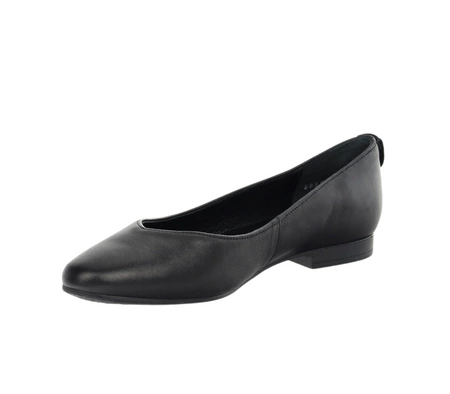 Czarne czółenka płaskie ze skóry naturalnej RYŁKO