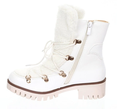 Modne trapery damskie workery z futerkiem Jezzi