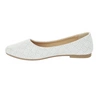 Białe baleriny damskie czółenka płaskie ślubne Jezzi