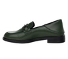 Ciemnozielone skórzane mokasyny damskie eleganckie garniturowe VINCEZA