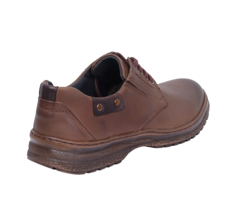 Brązowe skórzane półbuty męskie eleganckie porządne Activ