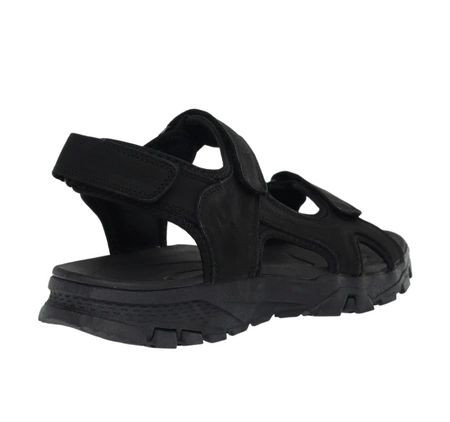 Czarne sportowe sandały męskie wytrzymałe na rzepy American Club