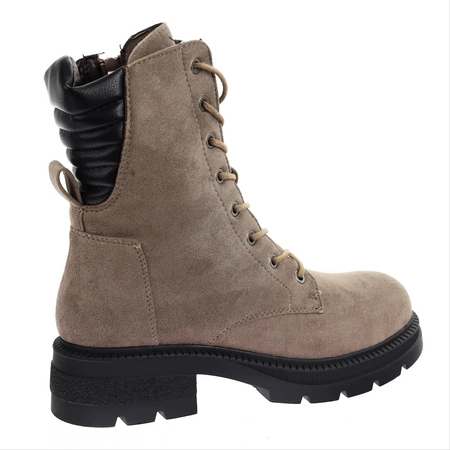 Płaskie zamszowe botki traperki buty zimowe Jezzi