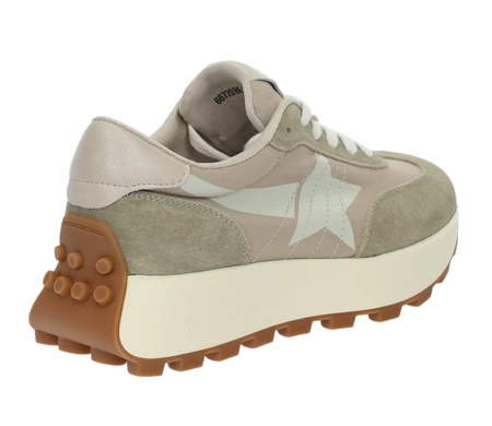 Beżowe skórzane sneakersy damskie adidasy VINCEZA