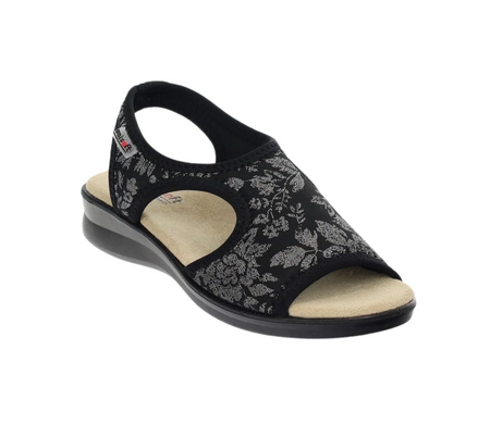 Czarne lekkie sandały damskie płaskie komfortowe wsuwane UNISOFT
