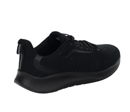 Czarne lekkie siateczkowe adidasy męskie z profilowaną wkładką American Club