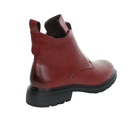 Czerwone buty zimowe damskie eleganckie i wygodne na zamek Jezzi