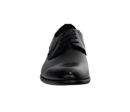 Czarne półbuty męskie eleganckie garniturowe UNISOFT
