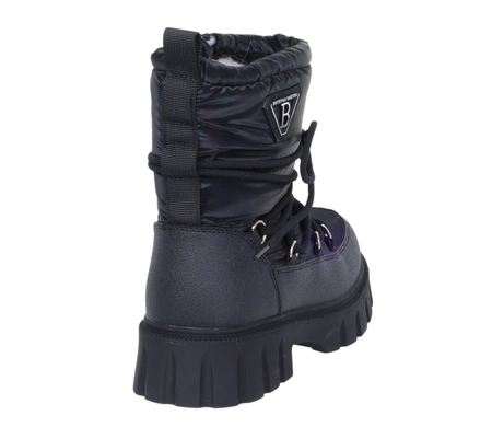 Czarne kozaki zimowe wodoodporne śniegowce dziecięce MissE