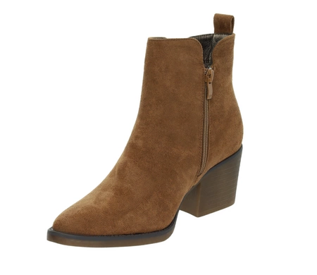 Brązowe botki na niskim obcasie typu kowbojki Katrin