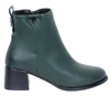Zielone botki damskie eleganckie na niskim obcasie ocieplane Jezzi