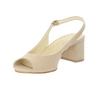 Beżowe sandały damskie na niskim obcasie eleganckie i komfortowe  Azali - Produkt Polski