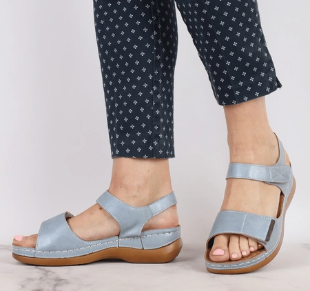 Zdrowotne sandały damskie regulowane na rzepy eleganckie i sportowe Jezzi