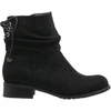 Czarne botki damskie płaskie zamszowe saszki Jezzi