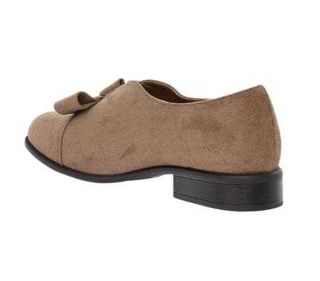 Brązowe komfortowe półbuty płaskie wsuwane Jezzi