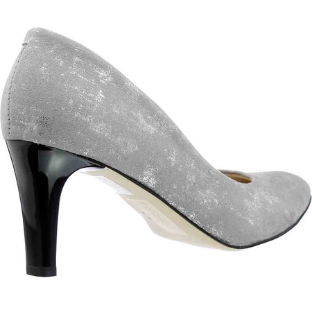 Szare czółenka damskie na szpilce ze skórzaną wkładką Massimo Lucchesi