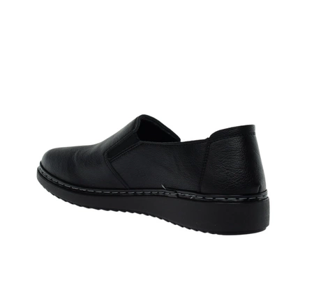 Komfortowe półbuty damskie czarne eleganckie płaskie Unisoft