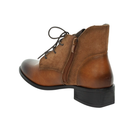 Brązowe botki damskie jesienne eleganckie i komfortowe Kazadi