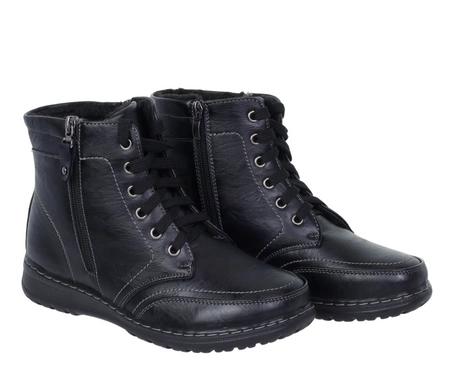 Komfortowe botki damskie trzewiki na zamek zdrowotne buty zimowe Unisoft