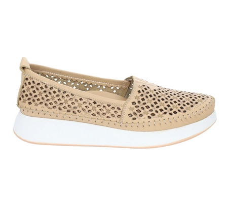 Eleganckie skórzane półbuty damskie wsuwane sportowe na białej podeszwie Missmamma