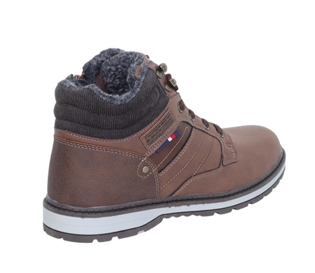 Brązowe buty zimowe męskie trzewiki ciepłe NEWS