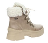 Beżowe eleganckie botki damskie zimowe skórzane Helios