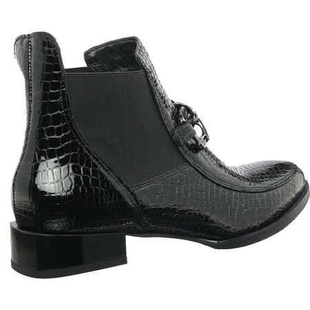 Czarne botki damskie płaskie komfortowe skórzane Massimo Lucchesi 2891