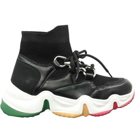 Kolorowe sneakersy ze skarpetą botki sportowe damskie