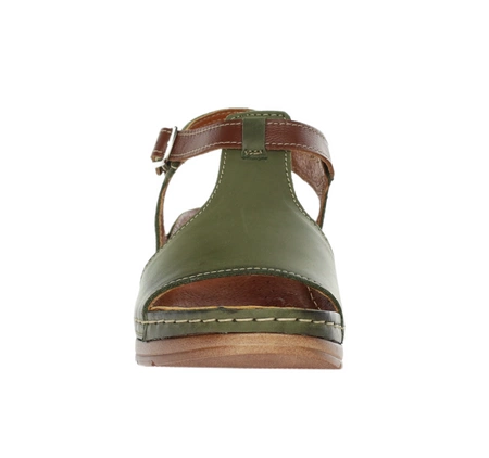 Skórzane sandały damskie płaskie na co dzień Polskie Gino Fabiani