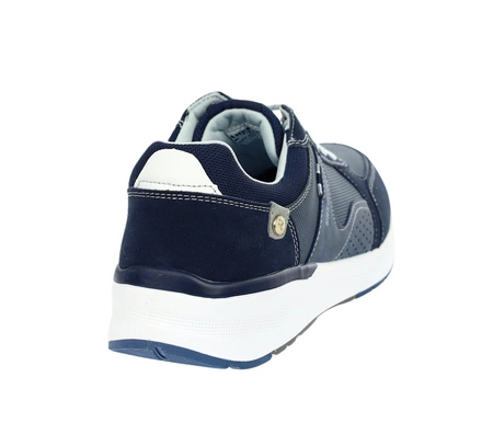 Modne granatowe adidasy męskie na białej grubej podeszwie American Club