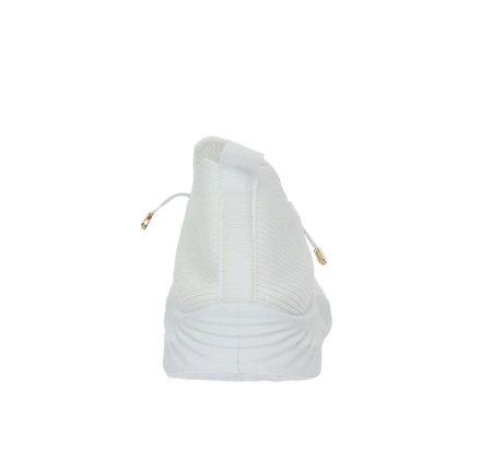 Wsuwane białe adidasy damskie wycięte siateczkowe NEWS