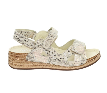 Eleganckie ortopedyczne sandały damskie skórzane na rzepy HELIOS