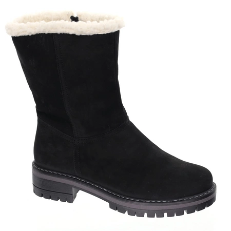 Czarne płaskie kozaki botki wełniane wysokie Emu Polskie Gino Fabiani