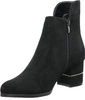 Czarne zamszowe botki damskie na klocku Jezzi 