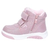 Różowe buty zimowe dla dziewczynki na rzepy ciepłe i tanie American