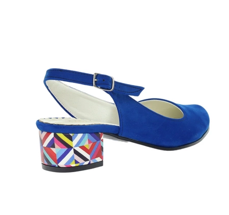 Chabrowe eleganckie sandały na niskim obcasie AZALI