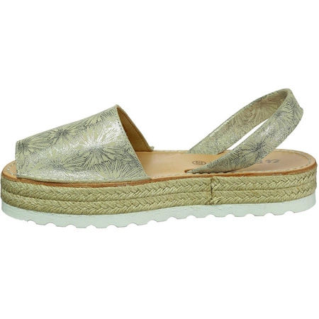 Beżowe sandały damskie na słomkowej podeszwie EL Pimpi 8428