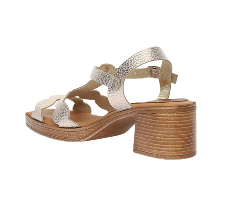 Modne sandały hiszpańskie na obcasie ze skory naturalnejEl Pimpi - Made in Spain