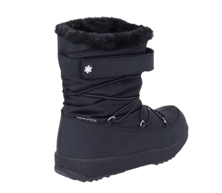 Czarne kozaki damskie śniegowce ciepłe i wodoodporne AMerican Club